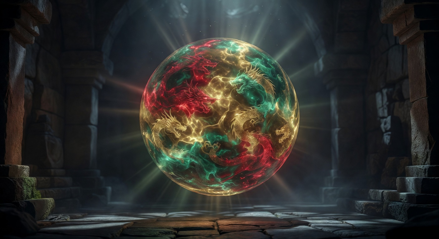 Abstract glowing sphere representing Dragon Fortune game