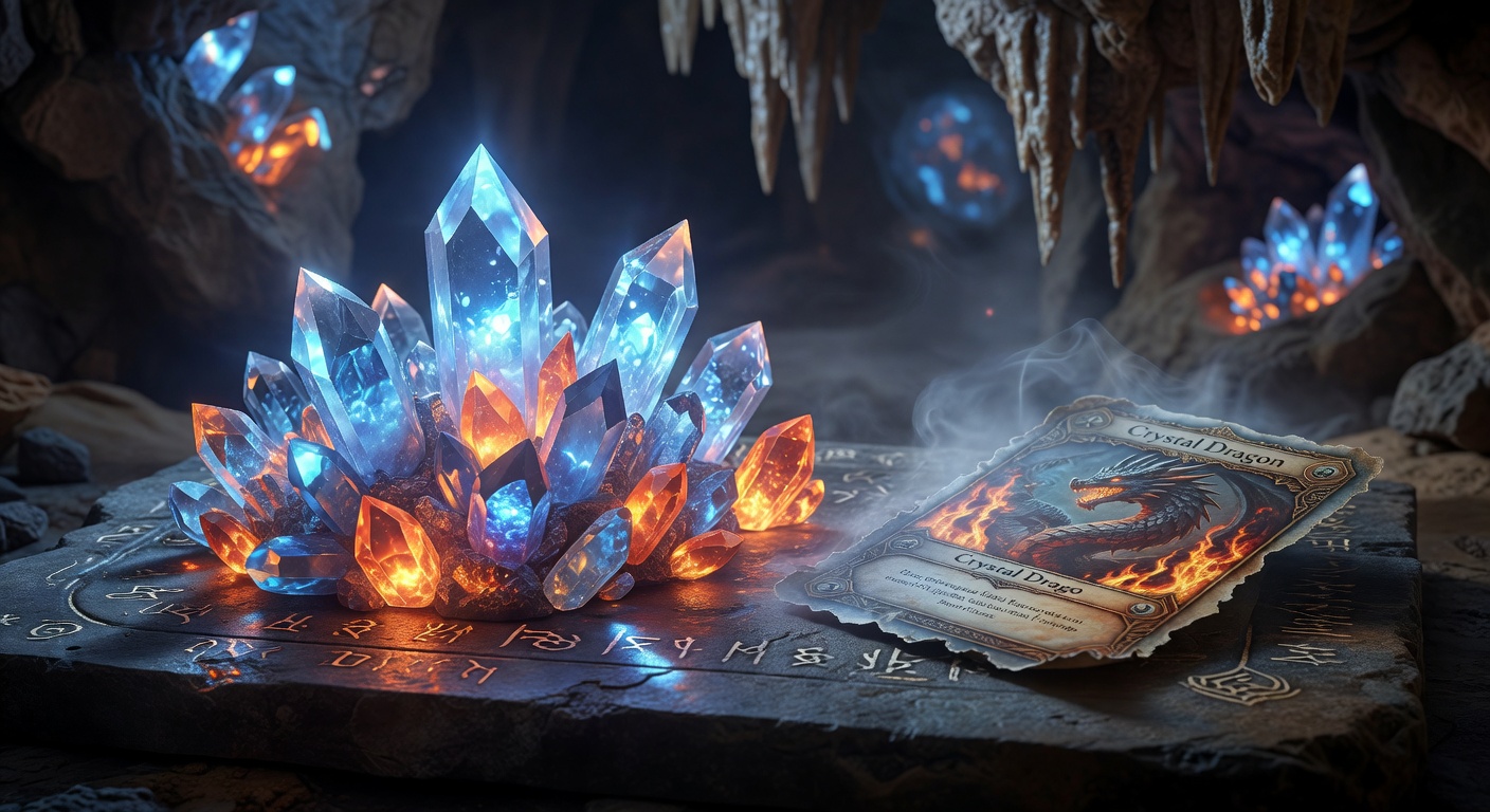 Glowing crystals representing Crystal Dragon game