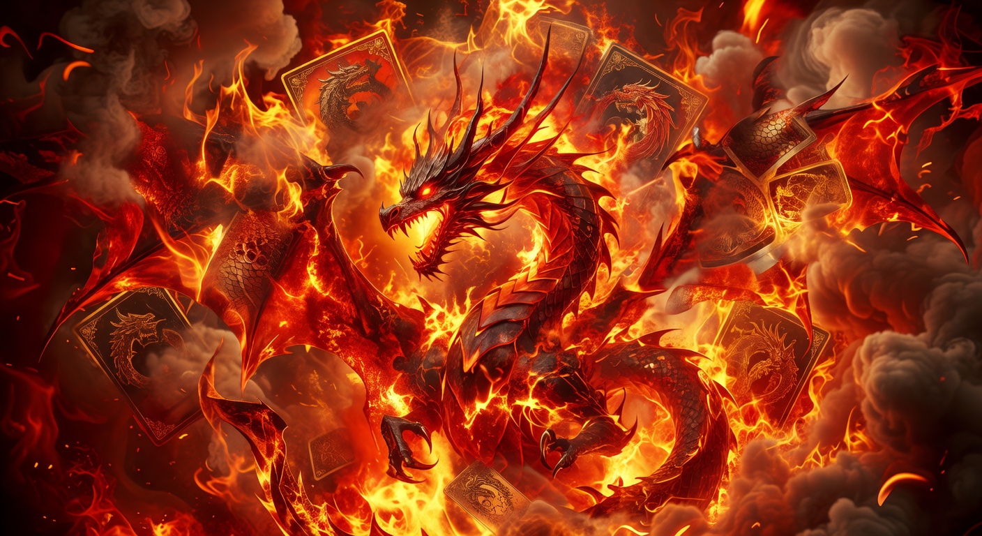 Red fiery abstract art representing Fire Dragon game